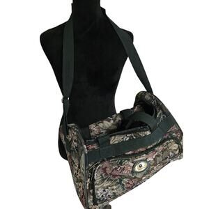 Leisure Vintage 90s Floral Tapestry Duffle Bag Carry On Crossbody